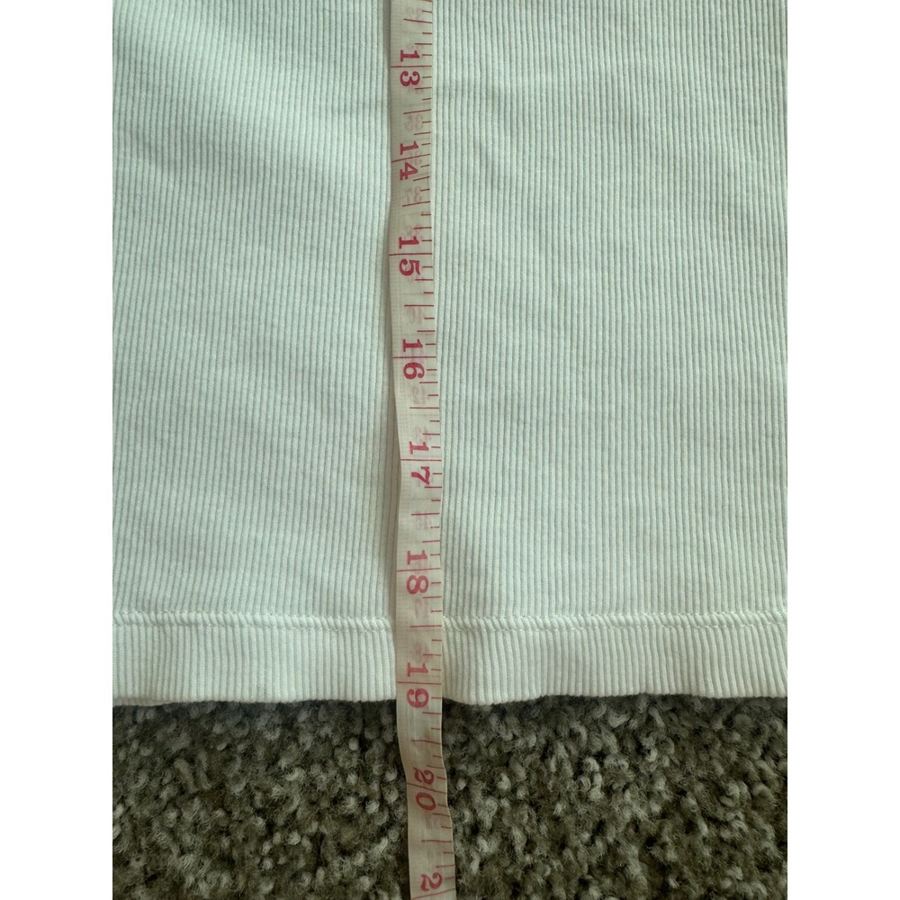 Massimo Dutti White Ribbed Racerback Tank Top XL Made in Portugal Cotton Minimal - Picture 5 of 10